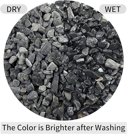 2lbs Black Gravel, 3/8 Inch Black Stones. Decorative Black Rocks for Succulent Plants, Vase, Cactus, Bamboo Plants and Outdoor Garden Landscaping