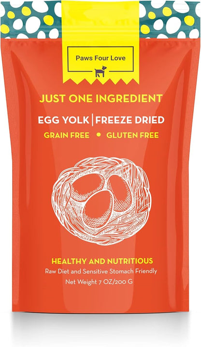 Organic Freeze Dried Dog & Cat Treats - Single Ingredient, Grain Free Food Toppers for Healthy Pets, No Fillers or Preservatives (3 Bag, Egg)