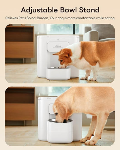 Automatic Dog Feeder for Large Breed, 15L/ 63Cups Vacuum-Sealed Storage & Timed Auto Dog Food Dispenser 2in1, Airtight 100% Freshness, Anti-Blockage, Support up to 22mm Pet Food, Stainless Steel Bowl