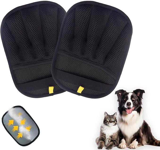 2PCS Pet Hair Removal Glove, Electrostatic Pet Hair Removal Gloves, Upgrade Efficient Grooming Gloves for Pet Hair, Clothing, Couch, Furniture, Carpet, Car Seat