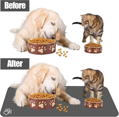 Large Pet Feeding Mat, 15.7" x 39.3" Bohemia Absorbent Quick Dry Dog Mat for Food and Water Bowl, Non Skid Cat Bowl Mat, No Stains for Pet Water Dispenser Pet Supplies for Messy Drinkers
