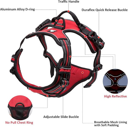 TRUE LOVE Truelove Adjustable No-Pull Dog Harness Reflective Pup Vest Harnesses Comfortable Control Brilliant Colors TLH5651(Neon Yellow,S)
