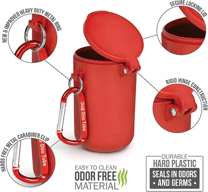 Dog Doo Tube Filled Dog Waste Bag Holders - Reusable Dog Poop Bag Tubes Designed to Keep in Odors and Germs