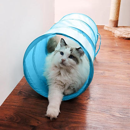 iCAGY Foldable Spiral Cat Tunnel - Indoor Toy for Small Cats, Kittens, and Rabbits - Tube for Interactive Play and Outdoor Fun - Pet Activity Toy Camouflage Green 20" 3 Pcs