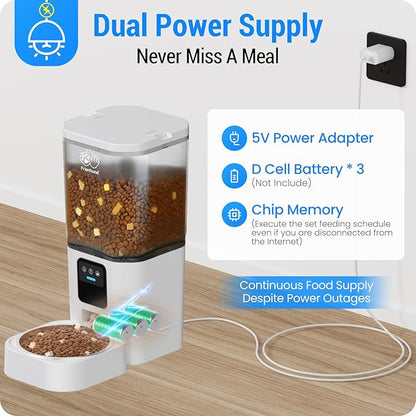 Automatic Cat Feeder with 2K Camera: 5G WiFi Automatic Dog Feeder with Night Vision,Cat Food Dispenser with 7L Large Food Storage Container for Multiple Pet,Detachable for Easy Clean -29 Cup