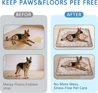 Washable Pee Pads for Dogs 2 Pack, Absorbent Reusable Puppy Pads Waterproof, Leakproof & Non-Slip Whelping Pad, Potty Training Pads for Dogs Playpen Mat 48x48