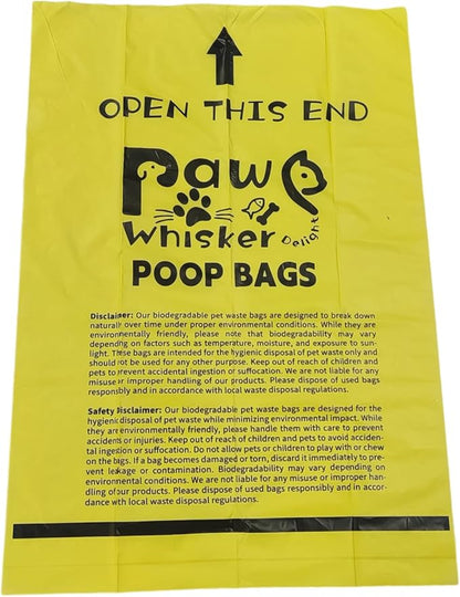 Dog Poop Bag, Biodegradable, Waste Bags with Dispensers, Guaranteed Leak Proof and Extra Thick, Certified Home Compostable, Plant-Based Dog Waste Bags, Eco-Friendly, 240 counts 16 rolls (Yellow, 16)