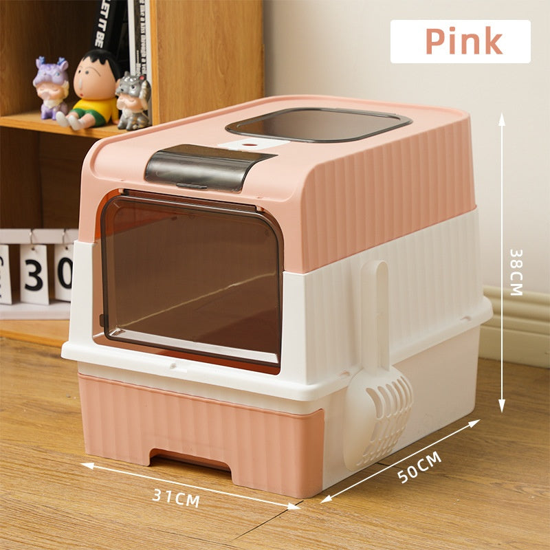 Extra-large Enclosed Drawer-Type Cat Litter Box.