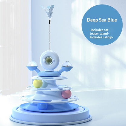 Stylish And Personalized Four-Layer Track Cat Toy
