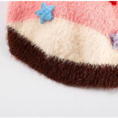 Autumn And Winter Cat Cartoon Star Striped Parent-child Sweater, Small And Medium-sized Dog Warm Parent-child Clothing, Pet Clothes