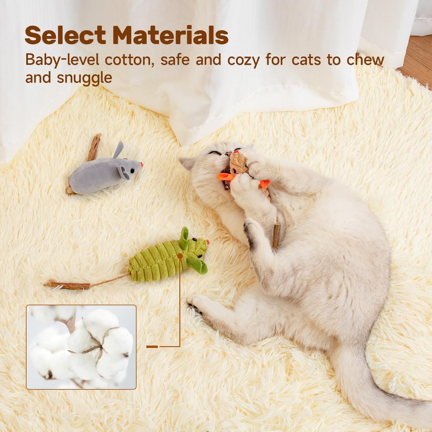 Potaroma Cat Toys  Squeak Mice Interactive Catnip Silvervine Animals Toys For Indoor Kittens  Cat Nip Chirping Toy Cat Chew Exercise Toy For All Breeds And Species