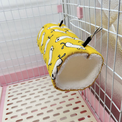 Sugar Glider Ferret Dutch Pig Flower Branch Mouse Guinea Pig Super Soft Plush Tunnel Nest
