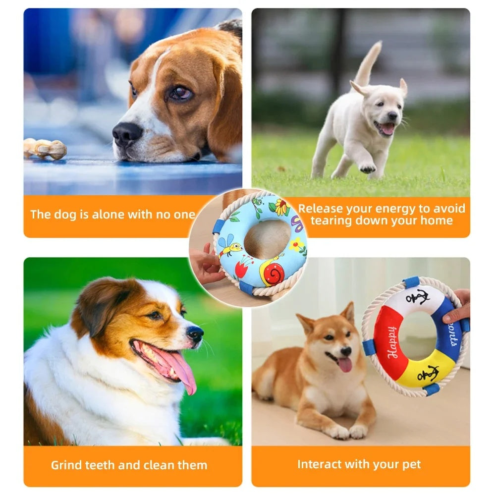 Float Training Dog Pull Ring Dog Ring Chew Resistant Toys Throw Catch Flying Pet Supplies Bite Resistant Soft Pull Ring