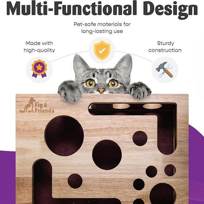 Solid Wood Maze Cat Toy Square Cat Self-hi