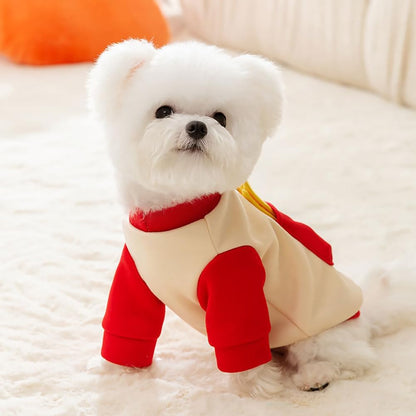 Cute Dog Sweaters Warm Pet Clothes With Leash Loop Design Soft Funny Dog Clothes For Small And Medium Dogs Boys And Girls