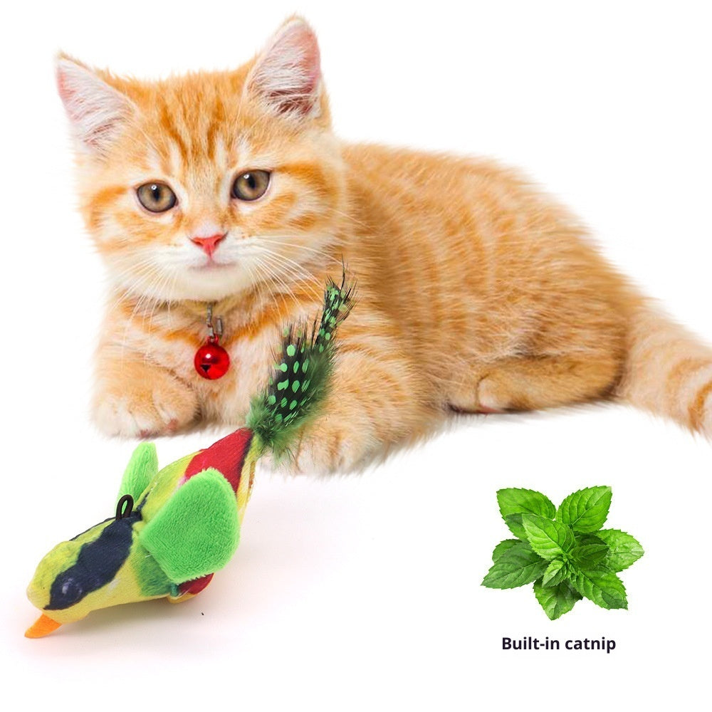 Vocal Simulation Squeaky Bird Cat Toy For Self-amusement