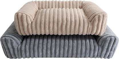Arlee Saddle Sofa Memory Foam Pet Bed, Comfortable & Washable, Ideal for Dogs and Puppies, Extra Comfort, Couch Design, Crate & Kennel Furniture, Pet Supplies & Essentials, Tan, Medium