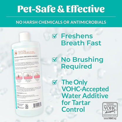SKOUT'S HONOR Fresher Breath Flavorless Water Additive - VOHC Accepted for Tartar Control, Freshens Breath Fast, No Brushing Required, 32 oz