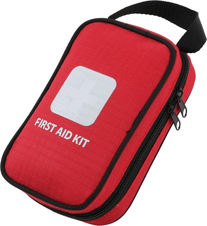 Thrive First Aid Safety Kit - 100-Piece Bag - Compact Waterproof Rip-Stop Nylon Pouch - Multi-Size Bandages, Antiseptic Wipes & Safety Pins for Car & Travel