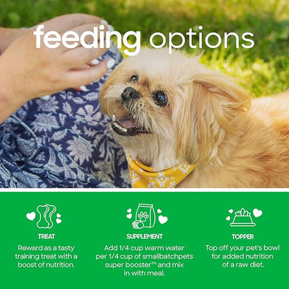 smallbatch Freeze Dried Dog Treats, Superfood Food Topper Duck Bites for Dogs & Cats, Probiotics, Organic Ingredients, High Protein, Grain Free Healthy Treat or Food Topper, Made in The USA, 7 oz Bag