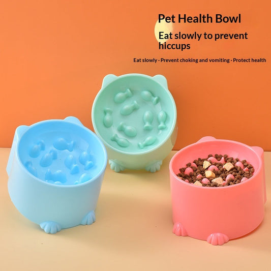 Solid Color Minimalism Slow-feeding Anti-choking Pet Bowl