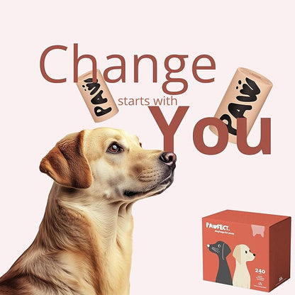 Pawfect Dog Poop Bags Rolls - Biodegradable Doggie Bags, Compostable Dog Waste Bags, BPI Certified Pet Waste Bags, Unscented, Large, Puppy Poo, Earth Friendly, Bolsas de Basura (480 counts)