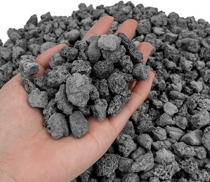 Mr. Fireglass 10 Pounds Black Natural Lava Rock for Indoor Outdoor Gas Fire Pits Fireplaces & Barbecue Grills | Volcanic Lava Stones for Decorating Garden Landscaping, Potted Plants, 0.3"-0.6"