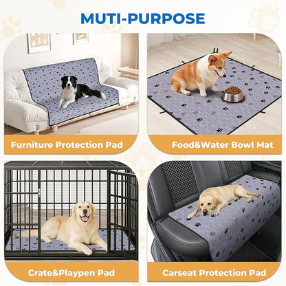Fostanfly Washable Dog Pee Pads Extra Large 72''x80''-2 Pack Instant Absorb Training Pads, Non-Slip Pet Playpen Mat Waterproof Reusable Floor Mat for Puppy/Senior Dog, Housebreaking & Incontinence