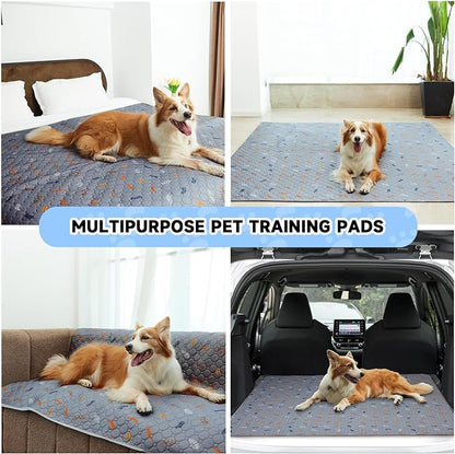 Sunheir 2-Pack Extra Large Reusable Dog Mat for Floor, Dog Playpen, Non-Slip Waterproof, Super Absorbent Washable Pee Pads for Dogs, Pet Whelping Pads, Crate (36" x 41", Light Grey)