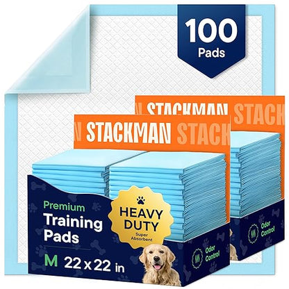 Puppy Pads Pet Pee Pads for Dogs & Puppy Training - 100 Count - Potty Pads for Dogs 22" x 22" Leak-Proof Dog Pee Pads - Quick-Dry Surface - Heavy Duty Absorbent Disposable Dog Wee Pad Bulk Pack