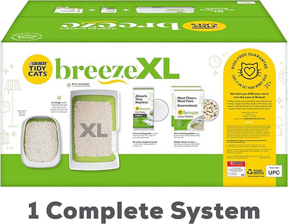 Purina Tidy Cats Non Clumping Litter System, Breeze XL All-in-One Odor Control & Easy Clean Multi Cat Box - 18 lb. Box