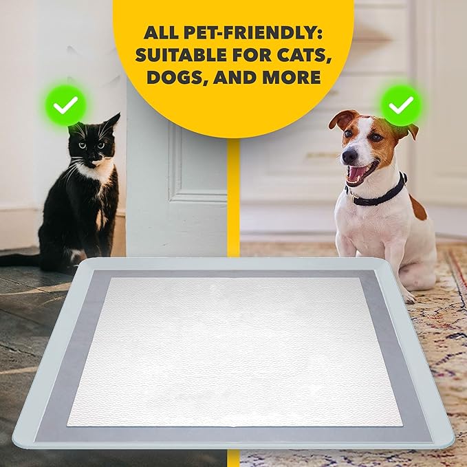 TidyFriend 2 Pack Dog Pee Pad Holder Tray Fits for 24” x 24” Wee Wee Pee Pads - Stable Grip, Raised Edges, Quick-Wipe Silicone Surface Dog Potty Tray Holder for Indoor Flooring Protection (Grey)