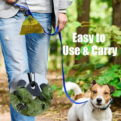 Dog Waste Bag Dispenser Pet Poop Bags Holder for Doggie Waste Bags Dispensers Soft Fabric Zipper Small Doggy Puppy Pouch for Leash Accessory Attachment with Carrier (Black)