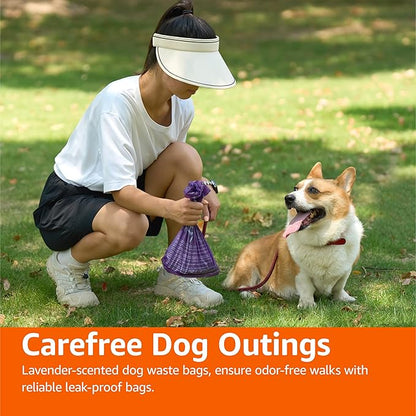 Amazon Basics Premium Lavender Scented Standard Dog Waste Bags, 900 bags,15 Count (Pack of 60)