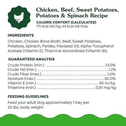Greenies Smart Topper High Protein Wet Mix-in for Dogs, Chicken, Beef, Sweet Potatoes, Potatoes & Spinach Recipe in Vitabroth Broth- Bone Broth + Vitamins E & B1, 10 Count