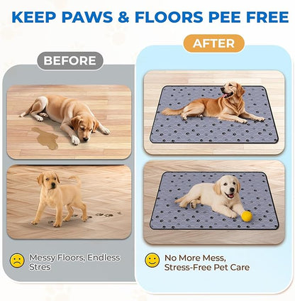 Fostanfly Non-Slip Washable Pee Pads for Dogs, 2 Pack 24"x47" Guinea Pig Cage Liner Ultra-Absorbent and Leak-Proof for Small Animal Guinea Pigs Rabbit Bunny Hamster