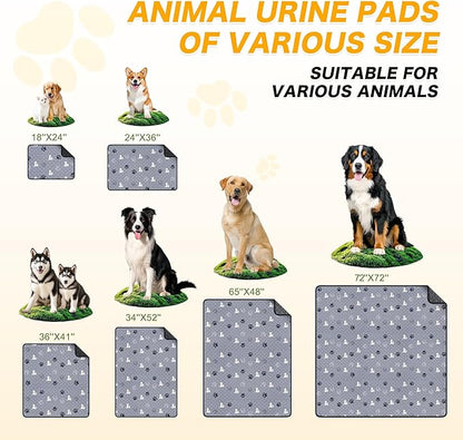 Washable Pee Pads for Dogs, 2 Pack Reusable Puppy Pads, Waterproof Pet Pee Pads for Dog Potty Training, Extra Large Dog Pee Pads for Crate, Playpen, and Whelping, Durable and Absorbent, Grey 36"x41"