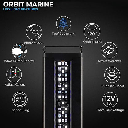 CURRENT USA 48"-60" Inch Orbit Marine LED Saltwater Reef Marine Aquarium Light with Bluetooth App Control | Wireless Lighting & eFlux Wave Pump Control for Fish Tank (4203)