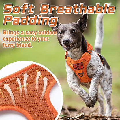 rabbitgoo Tactical Dog Harness for Large Dogs, No Pull Military Service Vest with Handle & Molle, Easy Control for Training Walking, Adjustable Reflective Straps, Orange, XL