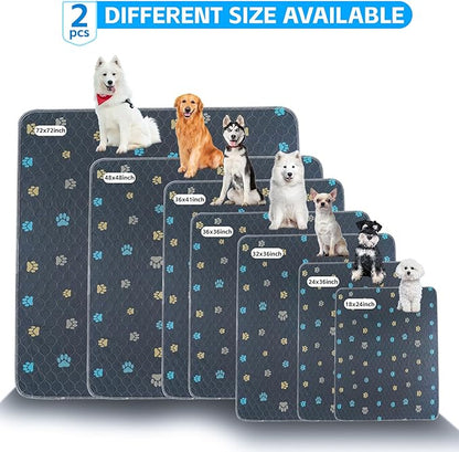 Aitmexcn Washable Puppy Dog Pee Pad, 100% Waterproof Whelping Training Mat for Puppy/Senior Dog, Fast Drying Reusable Puppy Pads for Indoor, Outdoor and Car Travel- 72'' x 72''- 1PC