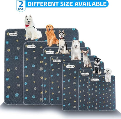 Aitmexcn Washable Puppy Dog Pee Pad, 2PCS 100% Waterproof Whelping Training Mat for Puppy/Senior Dog, Fast Drying Reusable Puppy Pads for Indoor, Outdoor and Car Travel- 18'' x 24''
