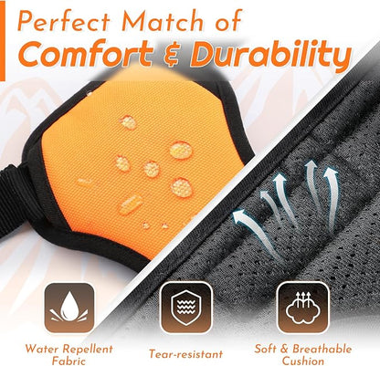 Eagloo Dog Harness for Large Dogs, No Pull Service Vest with Reflective Strips and Control Handle, Adjustable and Comfortable for Walking, No Choke Pet Harness with 2 Metal Rings, Orange, L