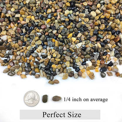 5lbs Aquarium Gravel, Pea Gravel for Indoor Plants,1/4 Inch Decorative River Rocks for Aquarium Succulent Vase Fish Tank Gravel Plant Soil Cover and Outdoor Landscaping Rocks