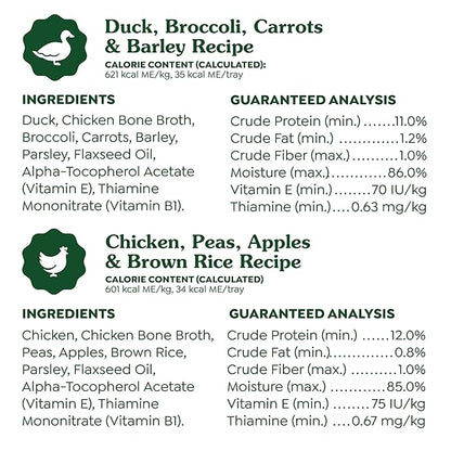 Greenies Smart Topper High Protein Wet Mix-in for Dogs, Chicken, Peas, Apples, and Brown Rice Recipe & Duck, Broccoli, Carrots and Barley Recipe Variety Pack with Whole Grains, 8 Trays of 2oz.