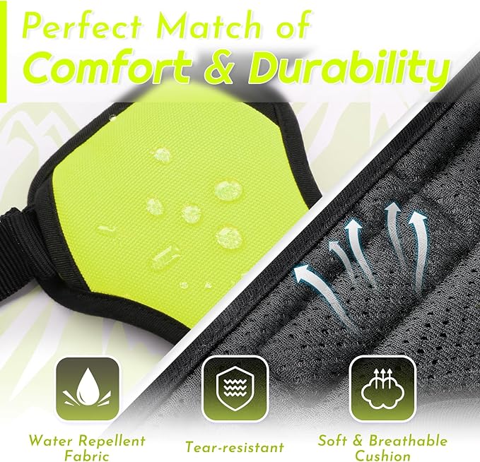 Eagloo Dog Harness Medium Sized Dog, No Pull Service Vest with Reflective Strips and Control Handle, Adjustable and Comfortable for Walking, No Choke Pet Harness with 2 Metal Rings, Green, M