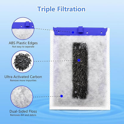 Aquarium Filter Cartridge Compatible with Whisper Power Filters,Replacement Filter Cartridges for PF20/PF30/PF40/PF60 (Large, 3-Pack)