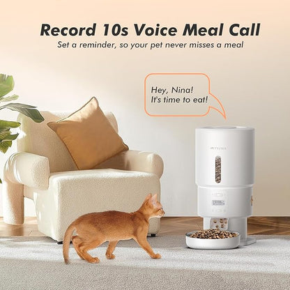 Automatic Cat Feeder - 5L Anti-Clog Cat Food Dispenser with Freshness Preservation, 1-6 Meals/Day, Programmable Portions, 10s Voice, 180-Day Battery Life, Auto Pet Feeder for Multi Cats & Dogs