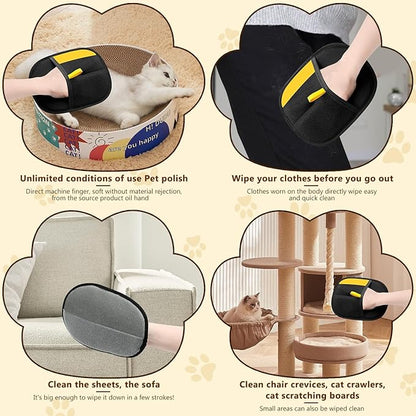 2Pcs Pet Hair Removal Gloves,New Upgrade Efficient Pet Grooming Gloves,Cat Grooming for Hair Removal,Versatile Reusable Pet Hair Remover Glove