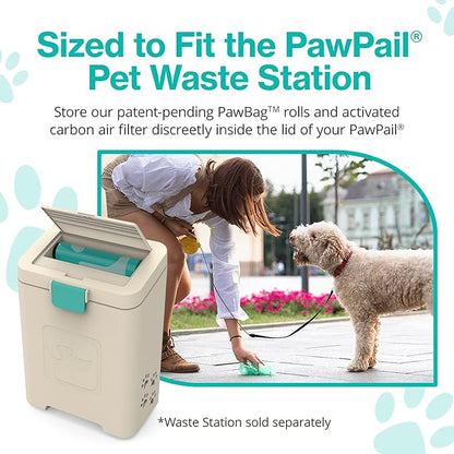 PawPail Dog Poop Bags with Activated Carbon Filter - Standard Roll | 1 Roll of 200 Pet Waste Bags