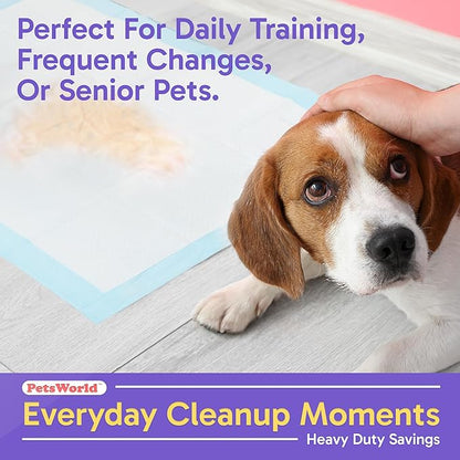 PETSWORLD Puppy Pads, 23x36 Inch, 300 Count - Puppy Pee Pads for Dogs, Tear Resistant, Economy Value, Super-Absorbent Polymer Gel Core, Perfect for Puppies, Smaller Dogs